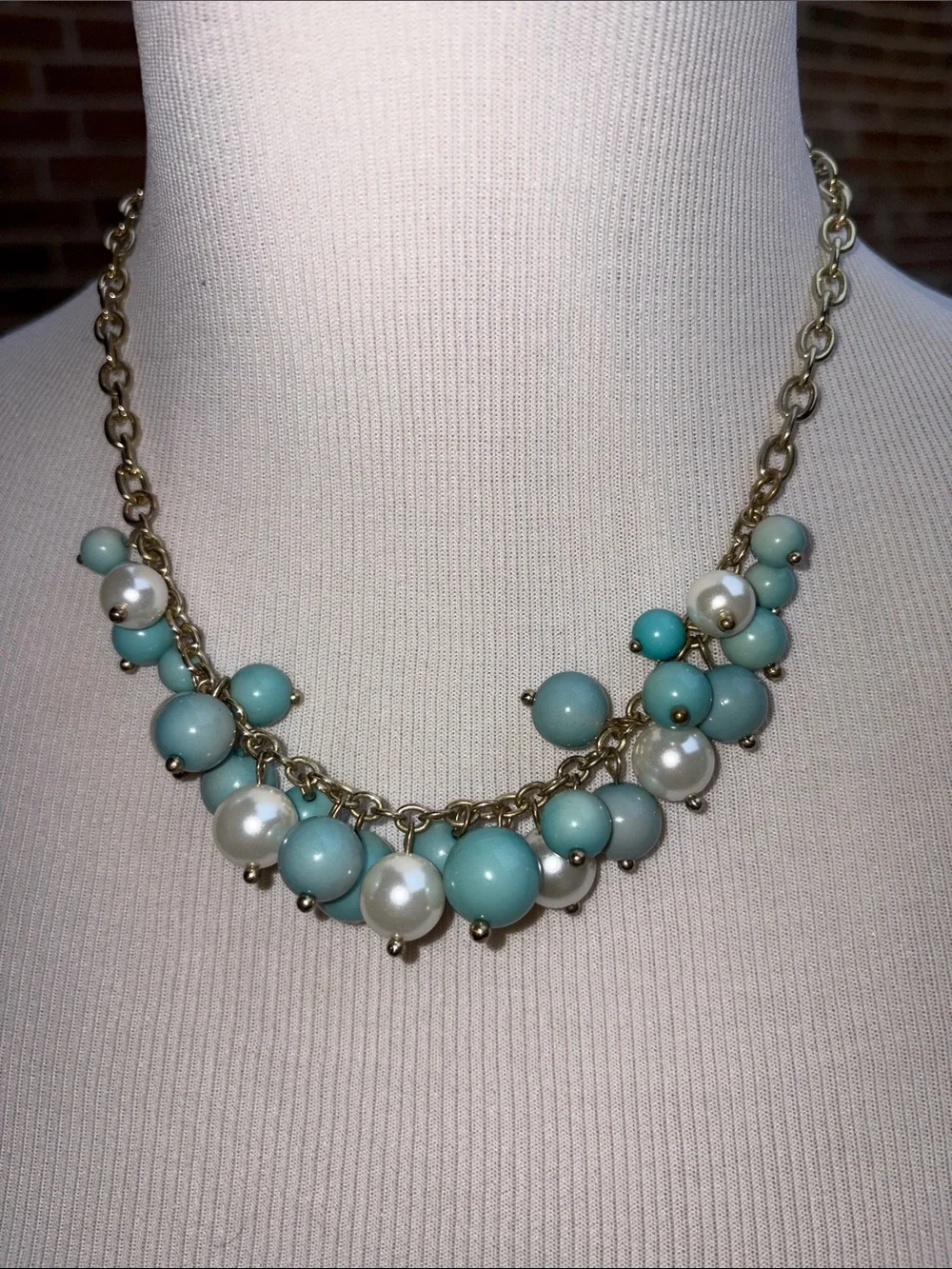 Anne Klein Gold-Tone Turquoise Bead & Pearl Necklace